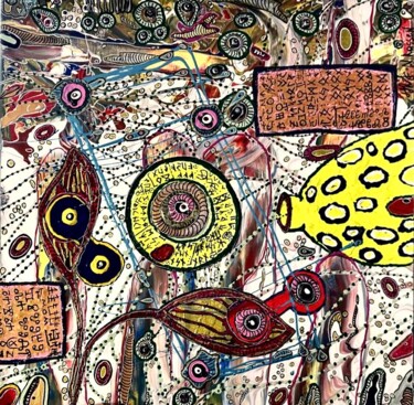 Malerei mit dem Titel "Закон-2 Энергии,  с…" von Nina Rassen, Original-Kunstwerk, Acryl Auf Keilrahmen aus Holz montiert