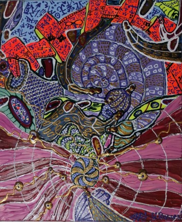 Pintura titulada "Hot sunrise. Жаркий…" por Nina Rassen, Obra de arte original, Acrílico