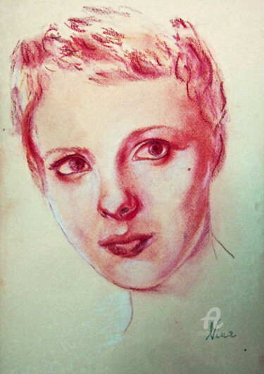 Dibujo titulada "Jeanne" por Nina Rianna, Obra de arte original, Pastel