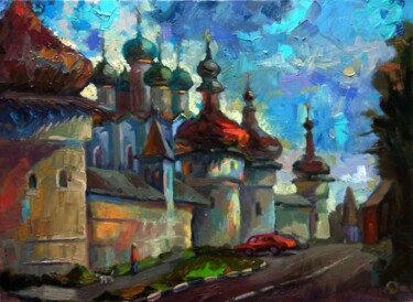 Painting titled "Ростов Великий" by Nina Silaeva, Original Artwork, Oil Mounted on Wood Stretcher frame