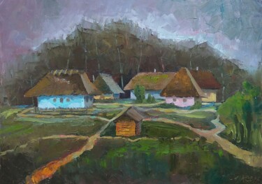 제목이 "Украинский хутор. Э…"인 미술작품 Nina Silaeva로, 원작, 기름 나무 들것 프레임에 장착됨