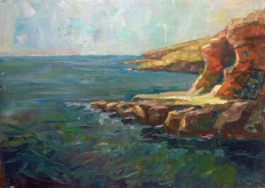 Картина под названием "Грот на Мальте. Сре…" - Nina Silaeva, Подлинное произведение искусства, Масло Установлен на Деревянна…