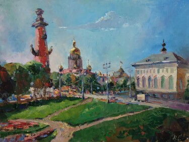 Painting titled "Однажды на Васильев…" by Nina Silaeva, Original Artwork, Oil Mounted on Wood Stretcher frame