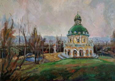 Painting titled "Храм Рождества Бого…" by Nina Silaeva, Original Artwork, Oil