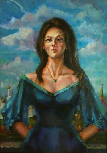 Картина под названием "Portrait Of Anastas…" - Nina Silaeva, Подлинное произведение искусства, Масло