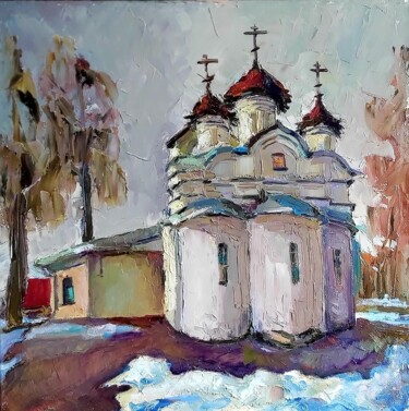Painting titled "Белая лебедь Коломн…" by Nina Silaeva, Original Artwork, Oil