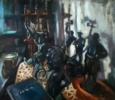 Painting titled "Серия "Осколки прош…" by Nina Silaeva, Original Artwork, Oil Mounted on Wood Panel