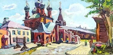 Painting titled "Лето в зените в Кру…" by Nina Silaeva, Original Artwork, Oil Mounted on Wood Panel
