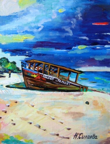 Peinture intitulée "coast of Africa Tan…" par Nina Silaeva, Œuvre d'art originale