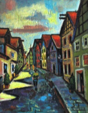 Painting titled "prague" by Nina Silaeva, Original Artwork