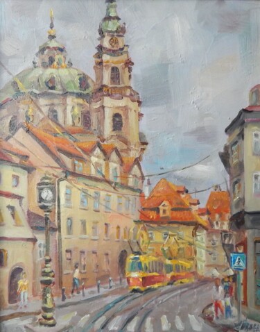 Painting titled "malostranska prague…" by Nina Silaeva, Original Artwork, Oil