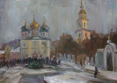 Peinture intitulée "Коломна в праздник…" par Nina Silaeva, Œuvre d'art originale