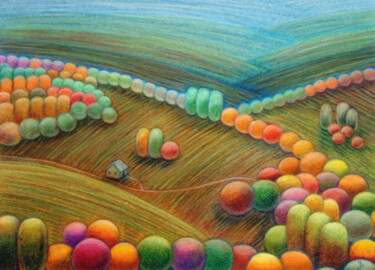 Peinture intitulée "Early autumn from t…" par Nina Samosudova, Œuvre d'art originale, Pastel