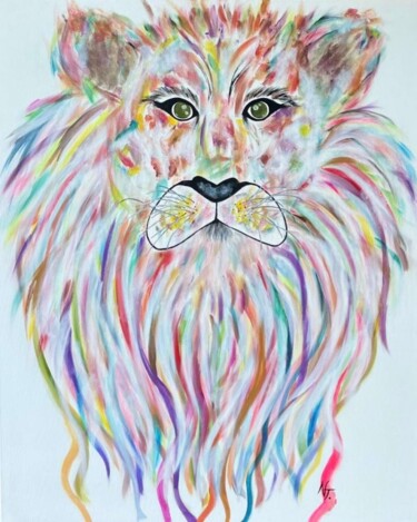 Painting titled "KINGD" by Nina Tieppo, Original Artwork, Acrylic Mounted on Wood Stretcher frame