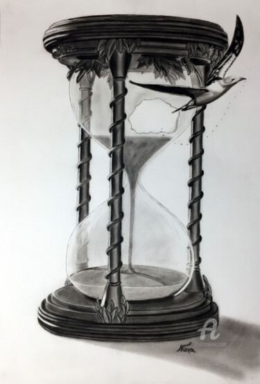 Peinture intitulée "L'attrapeur de temps" par Nina (Nadine Pillet), Œuvre d'art originale, Autre