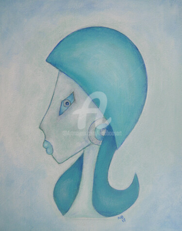 Malerei mit dem Titel "Silberblick" von Nina Boos, Original-Kunstwerk, Acryl