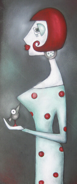 Büstenhalter Zeichnungen mit dem Titel "Büstenhalter" von Nina Boos, Original-Kunstwerk, Kreide