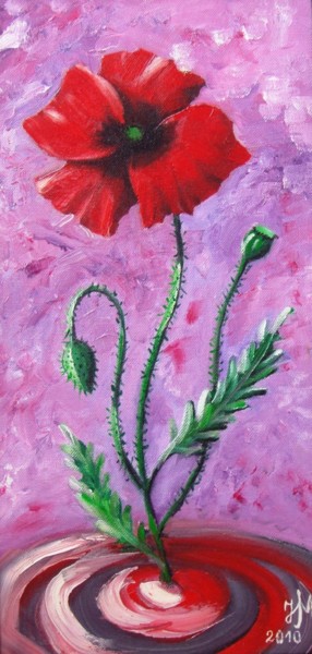 Painting titled "Dance of the poppy…" by Nina Mitkova, Original Artwork, Oil