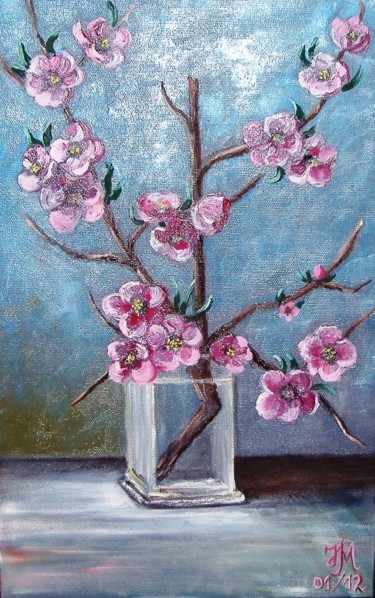 Painting titled "Spring in a vase 2…" by Nina Mitkova, Original Artwork, Oil