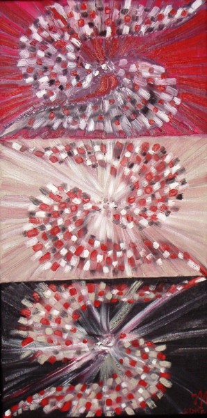 Malerei mit dem Titel "cosmic kisses/Косми…" von Nina Mitkova, Original-Kunstwerk, Öl