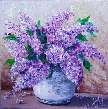 Pintura intitulada "lilac 3 / Сирень 3" por Nina Mitkova, Obras de arte originais, Óleo