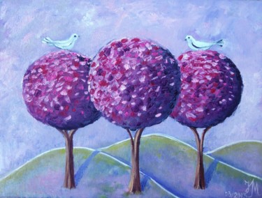 Peinture intitulée "When the cherry are…" par Nina Mitkova, Œuvre d'art originale, Huile