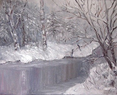 Painting titled "Winter" by Nina Mitkova, Original Artwork, Oil