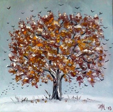 Картина под названием "Tree Of Life-2" - Nina Mitkova, Подлинное произведение искусства, Масло