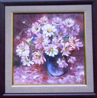 Painting titled "Flowers 1" by Nina Mitkova, Original Artwork, Oil
