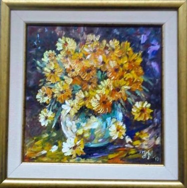 Painting titled "Flowers 2" by Nina Mitkova, Original Artwork, Oil
