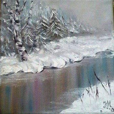 Painting titled "Winter 2" by Nina Mitkova, Original Artwork, Oil
