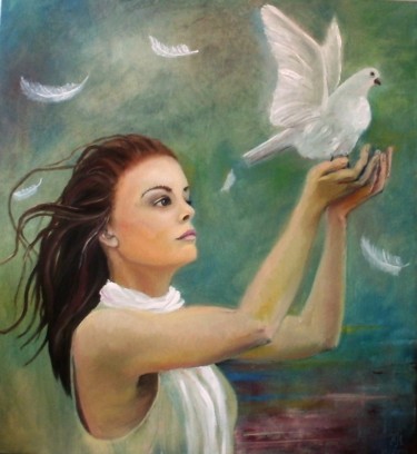 Painting titled "Hope" by Nina Mitkova, Original Artwork, Oil
