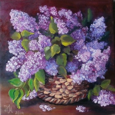 Painting titled "Lilac" by Nina Mitkova, Original Artwork, Oil