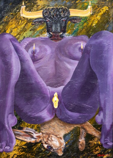 Картина под названием "«Внутренний зверь»" - Нина Пройдан, Подлинное произведение искусства, Акрил Установлен на Деревянная…