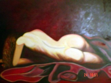 Pintura titulada "Manto Rojo" por Nina Reyes Guzmán, Obra de arte original