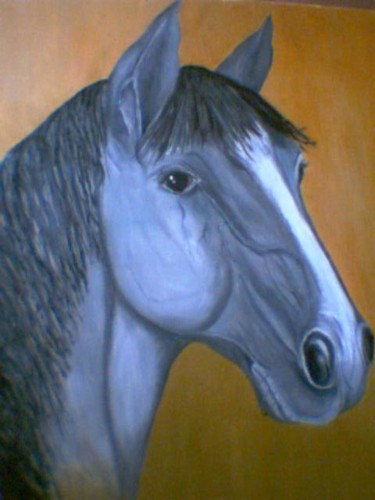 Pintura titulada "Equino" por Nina Reyes Guzmán, Obra de arte original
