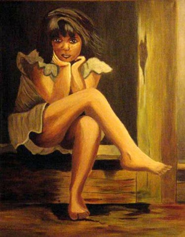 Pintura titulada "LA ESPERA" por Nina Reyes Guzmán, Obra de arte original