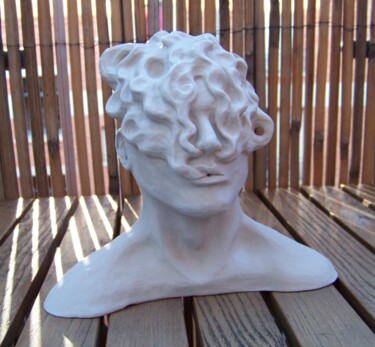 Skulptur mit dem Titel "buste de l'aveugle" von Nina Seror, Original-Kunstwerk, Ton