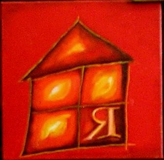 Pittura intitolato "casa rossa" da Nina Trudu, Opera d'arte originale