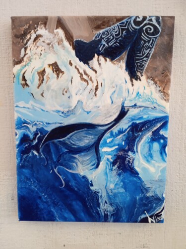 Peinture intitulée "Repos de la sirène" par Nina Vaillant, Œuvre d'art originale, Acrylique