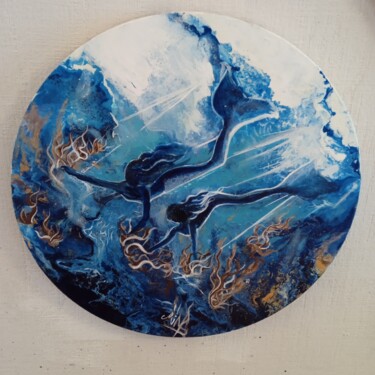 Peinture intitulée "Sous l océan" par Nina Vaillant, Œuvre d'art originale, Acrylique