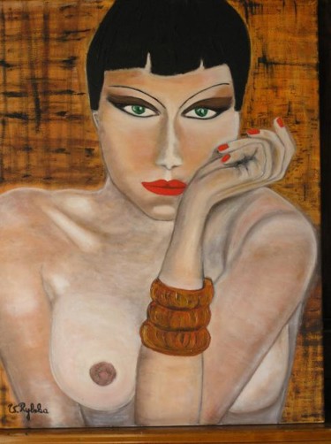 Peinture intitulée "LA  FEMME BRUNE" par V Rybska, Œuvre d'art originale