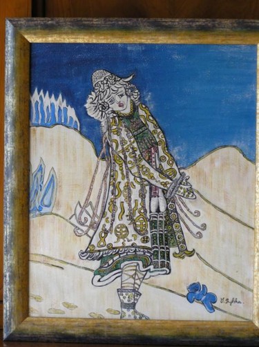 Peinture intitulée "ESQUISSE DE COSTUME" par V Rybska, Œuvre d'art originale