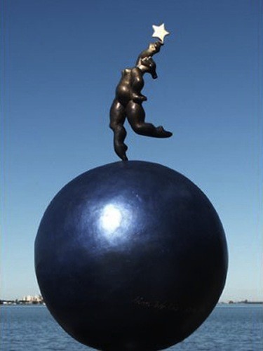 Sculpture titled "Above it All" by Nina Winters, Original Artwork, Metals