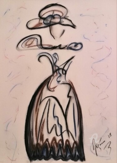 Zeichnungen mit dem Titel "LOVY" von Arqué, Original-Kunstwerk, Pastell