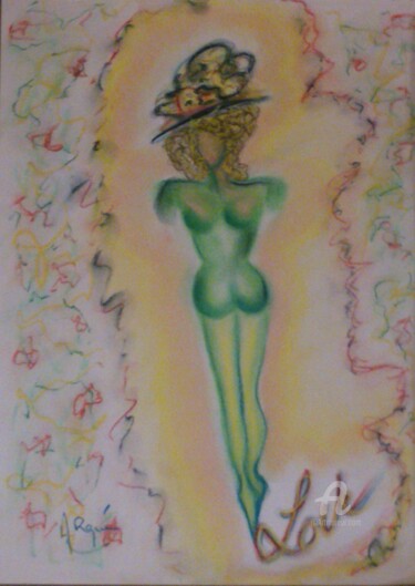 Drawing titled "TA POÉSIE" by Arqué, Original Artwork, Pastel