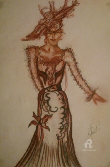 Disegno intitolato "DAKELIA" da Arqué, Opera d'arte originale, Pastello
