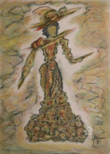 Drawing titled "NOVINA" by Arqué, Original Artwork, Pastel