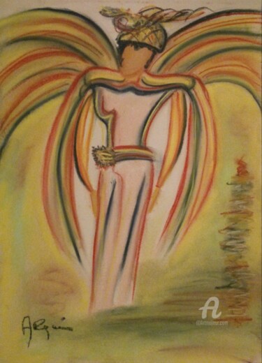 Drawing titled "ANGIUS" by Arqué, Original Artwork, Pastel