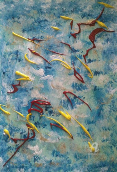Peinture intitulée "ESSENCES DE NUAGES" par Arqué, Œuvre d'art originale, Acrylique